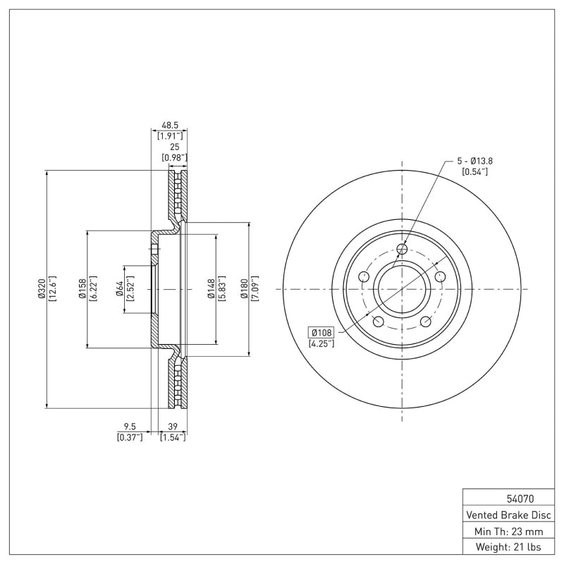 DFC 04-19 Ford Escape Front GeoSPEC Coated Rotor