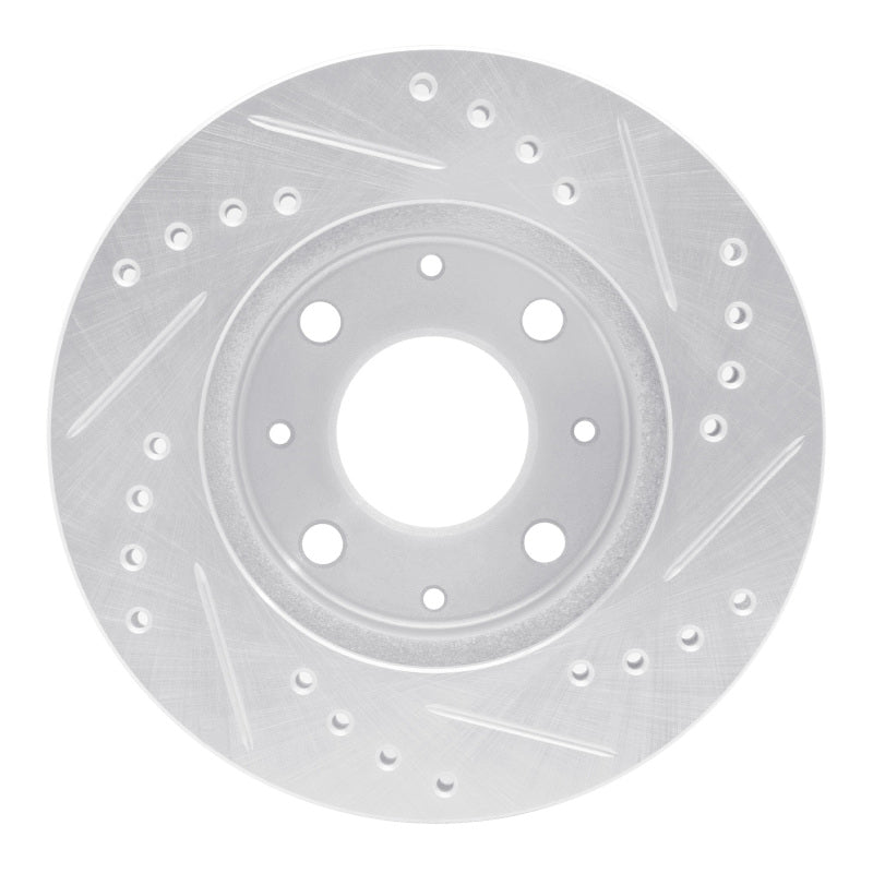 R1 Concepts R1 82-83 Honda Accord Sedan Front Left Drilled & Slotted Silver Brake Rotor
