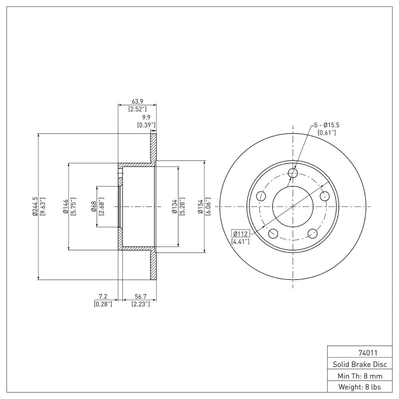 DFC 92-05 Audi A6 (USA/Canada) Rear GeoSPEC Coated Rotor