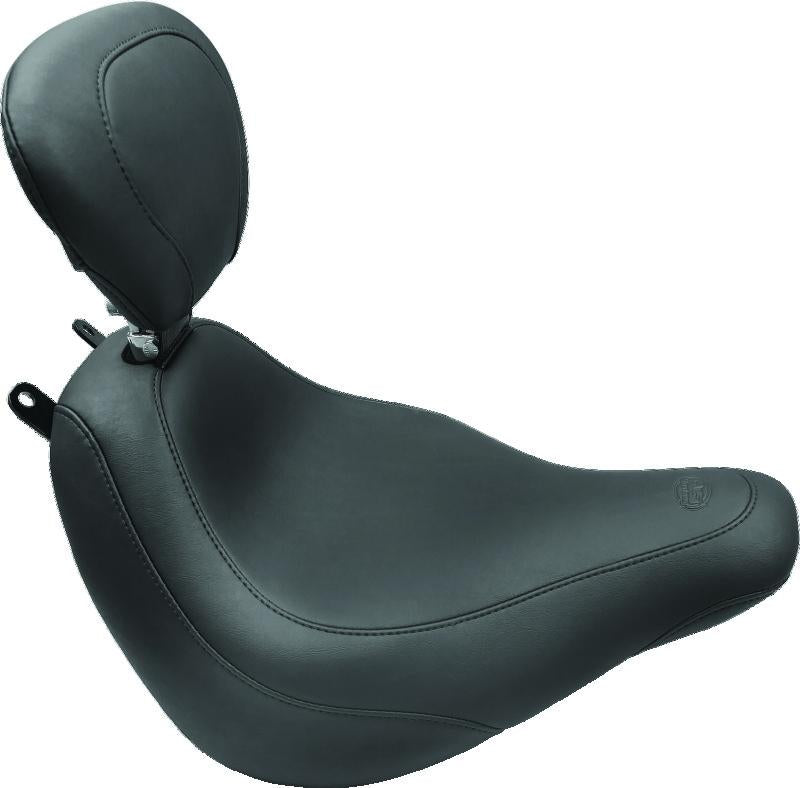 Mustang Motorcycle Mustang 18-21 Harley Heritage Classic & Deluxe Wide Tripper Solo Seat w/Driver Backrest - Black