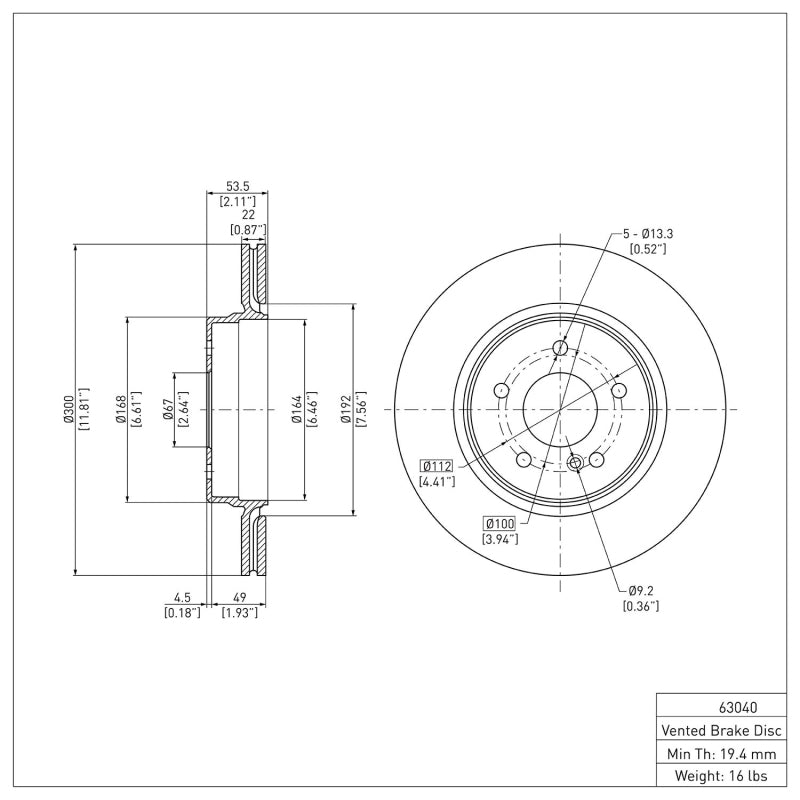DFC 98-09 Chrysler Crossfire Rear Brake Rotor