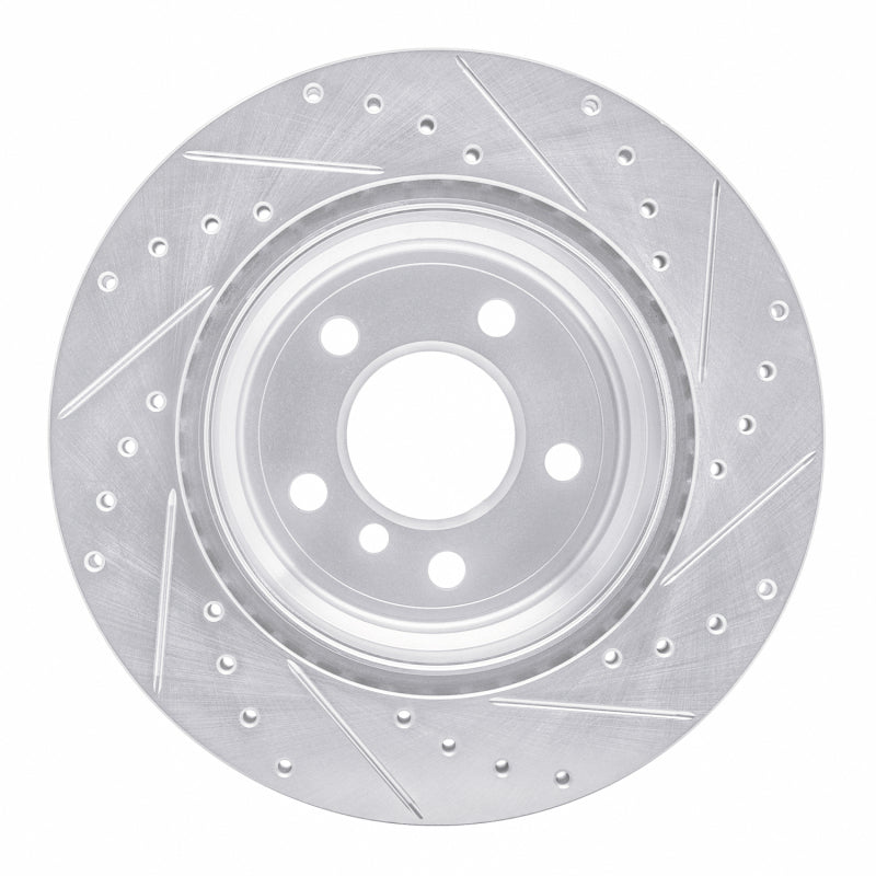 R1 Concepts R1 07-19 BMW X6 Rear Left Drilled & Slotted Silver Brake Rotor