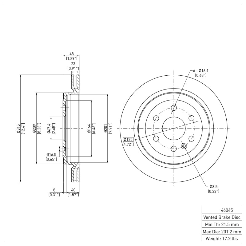 DFC 10-16 Cadillac SRX Rear GeoSPEC Coated Rotor