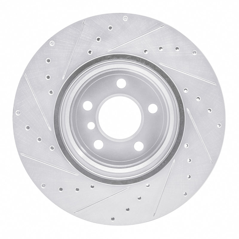 R1 Concepts R1 07-19 BMW X6 Rear Right Drilled & Slotted Silver Brake Rotor