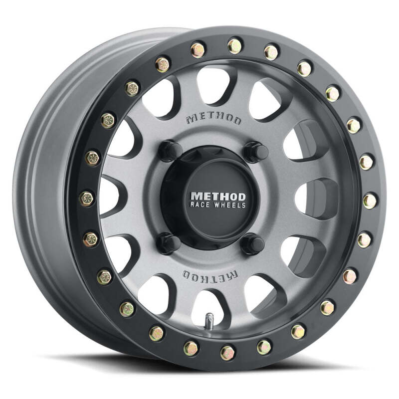 Method Wheels Method MR401 UTV Beadlock 15x7 / 5+2/38mm Offset / 4x156 / 132mm CB Titanium Wheel- Matte Black Ring