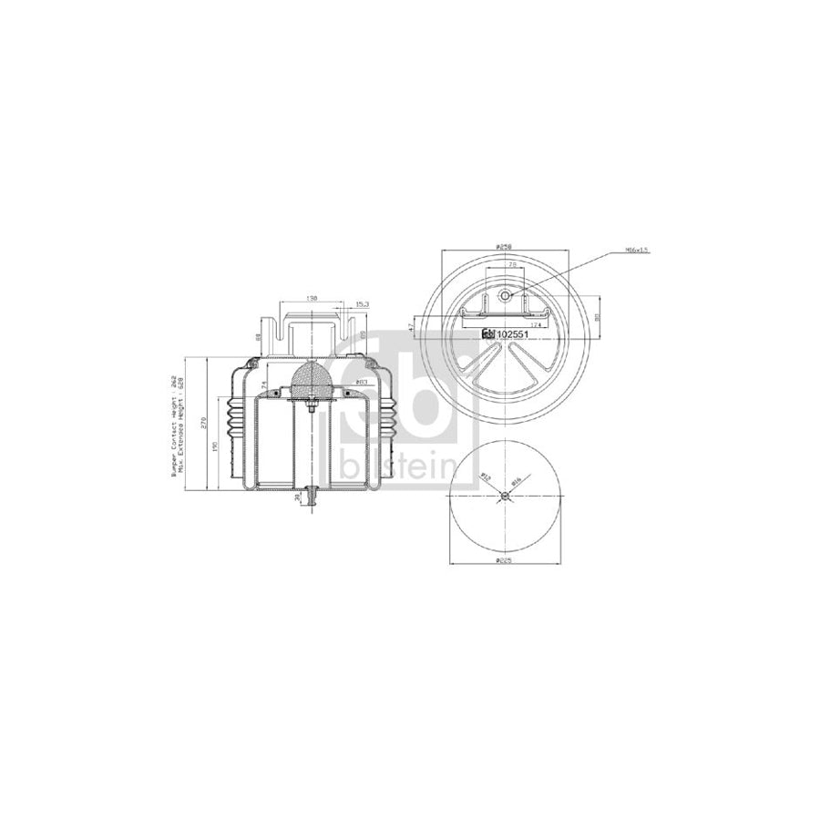 Febi Bilstein 102551 Boot, Air Suspension