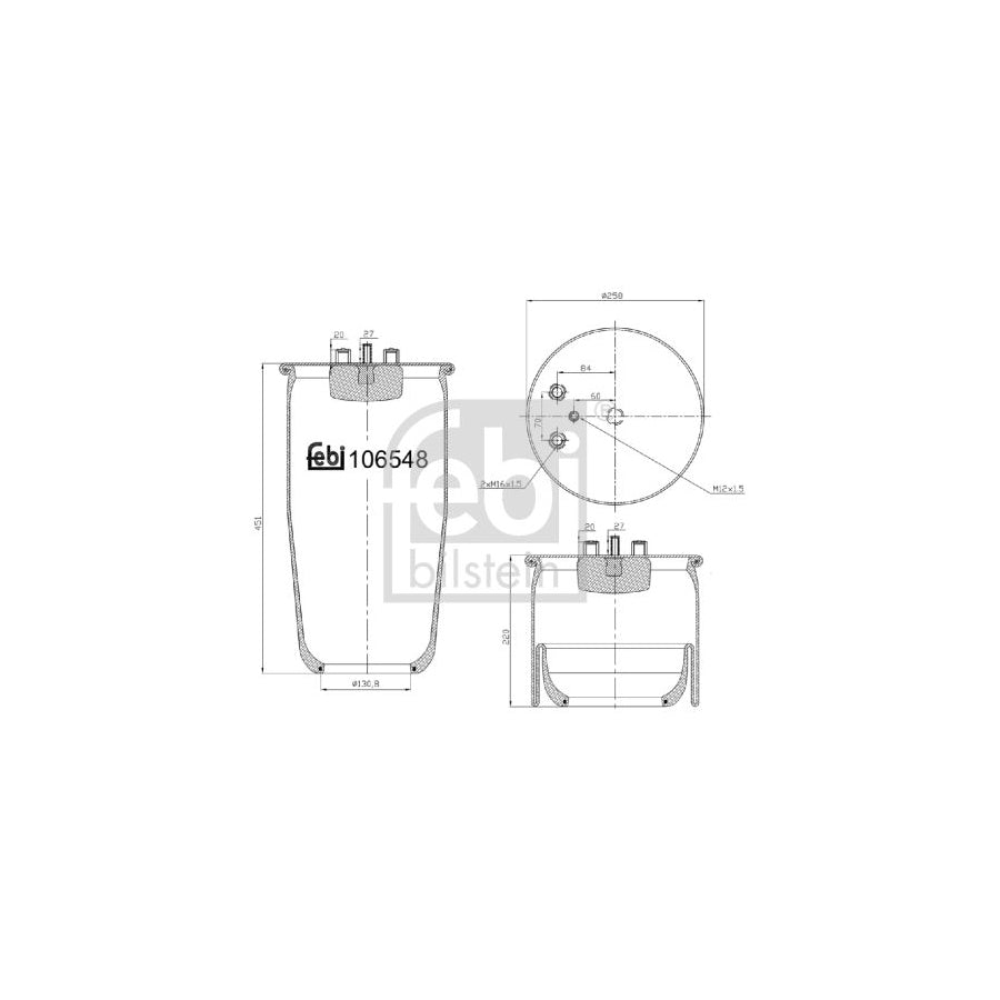 Febi Bilstein 106548 Boot, Air Suspension