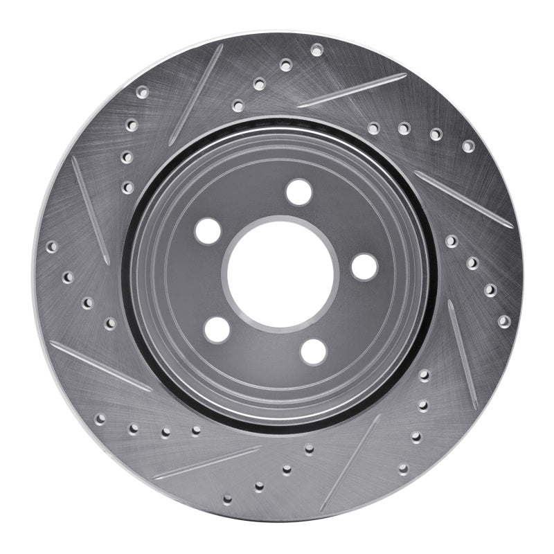 R1 Concepts R1 05-23 Chrysler 300 Rear Right Drilled & Slotted Silver Brake Rotor
