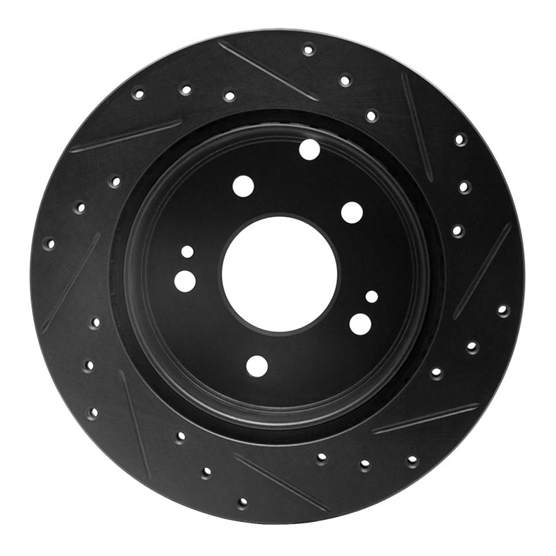 R1 Concepts R1 06-12 Mitsubishi Eclipse Rear Left Drilled & Slotted Black Brake Rotor