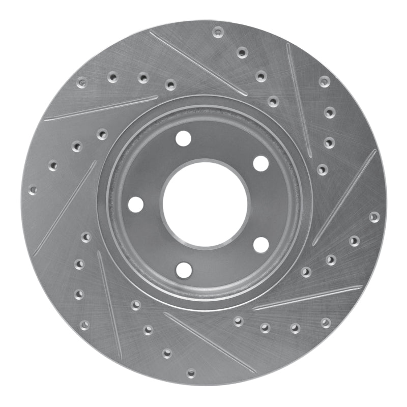 R1 Concepts R1 97-03 Jaguar XJ8 Front Left Drilled & Slotted Silver Brake Rotor