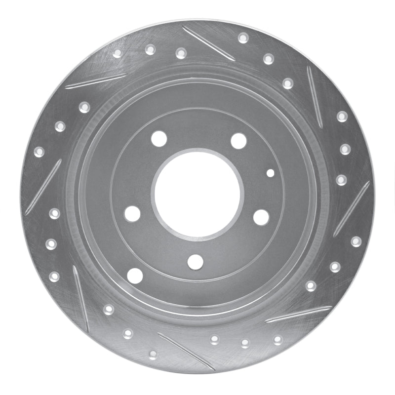 R1 Concepts R1 95-02 Mazda Millenia Rear Left Drilled & Slotted Silver Brake Rotor