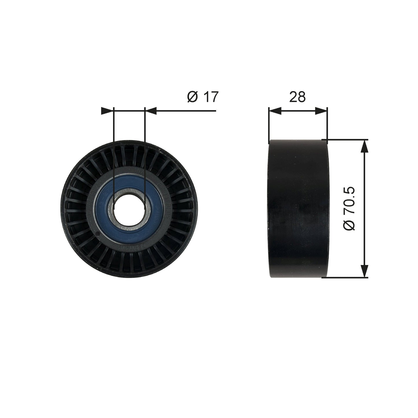 GATES GATT36759 V-Ribbed Belt Deflection/Guide Pulley