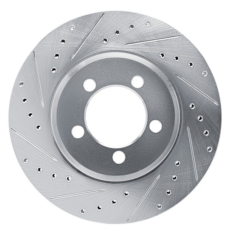 R1 Concepts R1 65-66 Ford Custom 500 Front Left Drilled & Slotted Silver Brake Rotor