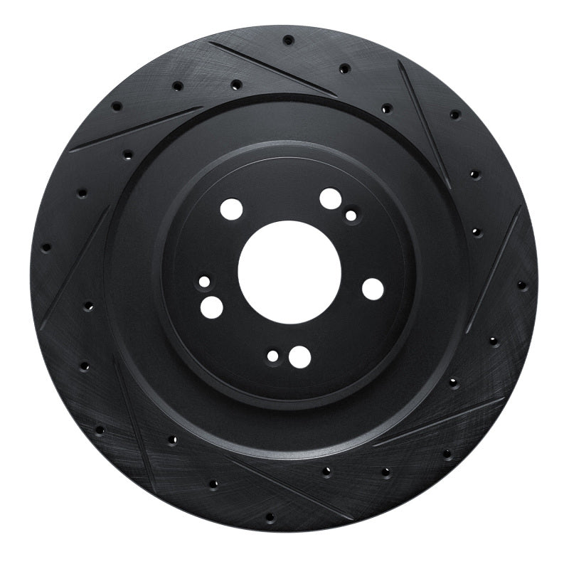 R1 Concepts R1 21-26 Genesis GV70 Rear Right Drilled & Slotted Black Brake Rotor