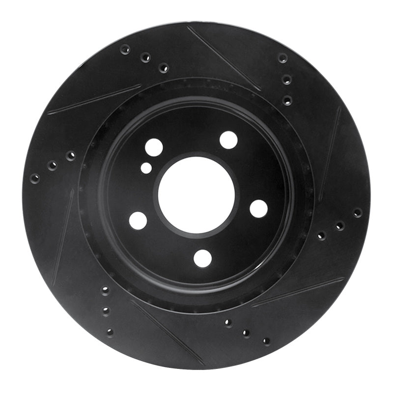 R1 Concepts R1 14-19 Mercedes-Benz CLA250 Rear Left Drilled & Slotted Black Brake Rotor