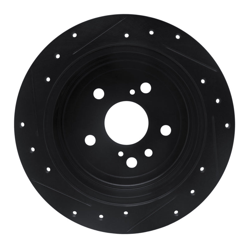 R1 Concepts R1 04-09 Lexus RX330 Rear Right Drilled & Slotted Black Brake Rotor