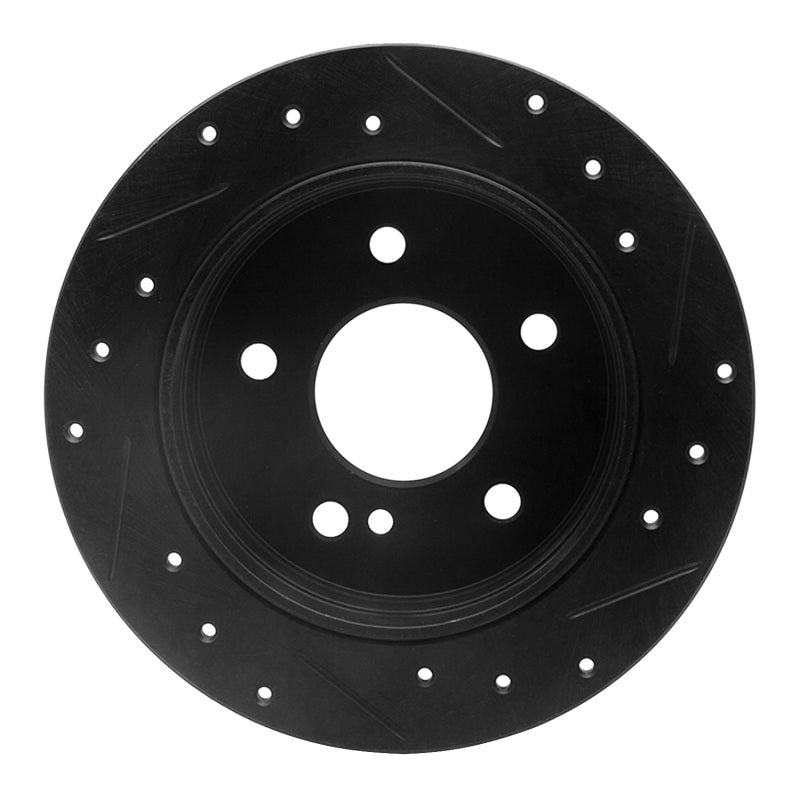 R1 Concepts R1 94-98 Mercedes-Benz C280 Rear Left Drilled & Slotted Black Brake Rotor