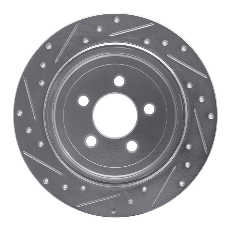 R1 Concepts R1 07-12 Dodge Nitro Rear Right Drilled & Slotted Silver Brake Rotor