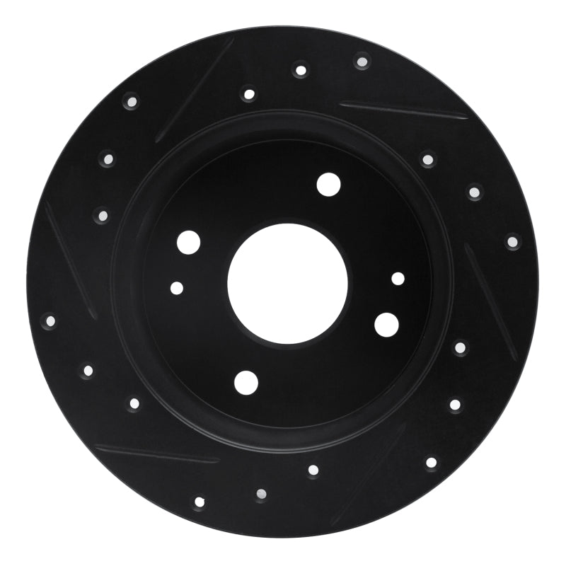 R1 Concepts R1 92-94 Acura Vigor Rear Right Drilled & Slotted Black Brake Rotor