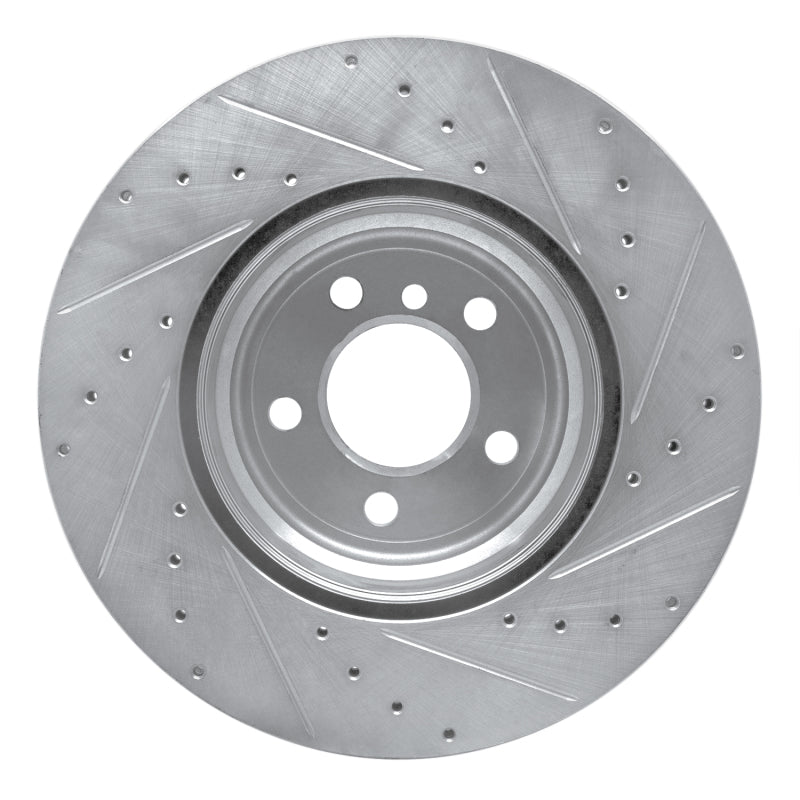 R1 Concepts R1 07-19 BMW X5 Rear Left Drilled & Slotted Silver Brake Rotor