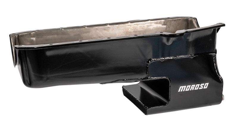 Moroso Pre-80 Chevrolet Small Block (w/Driver Side Dipstick) Wet Sump 6qt 9in Steel Oil Pan - Black