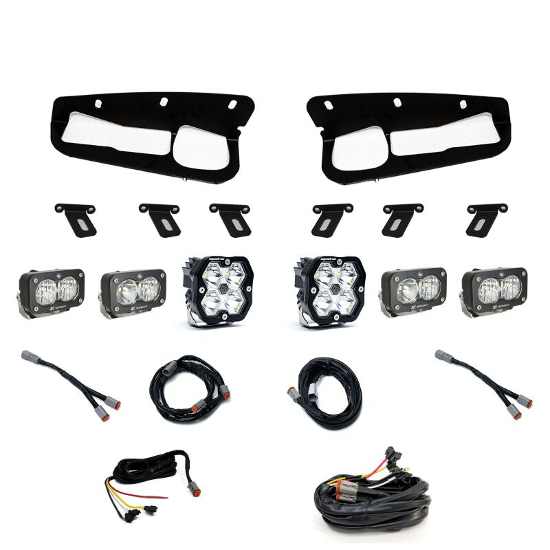 Baja Designs 21-25 Ford Bronco Squadron 2.0 (Spot) / S2 Sport D/C & W/C FPK Steel Bumper w/UP -Clear
