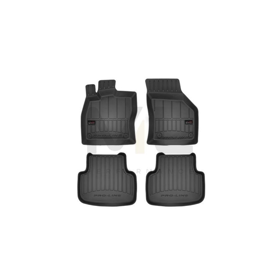 FROGUM Tailored 3D407015 Floor mat set for SKODA OCTAVIA Elastomer, Front and Rear, Quantity: 4, Black, (LHD)