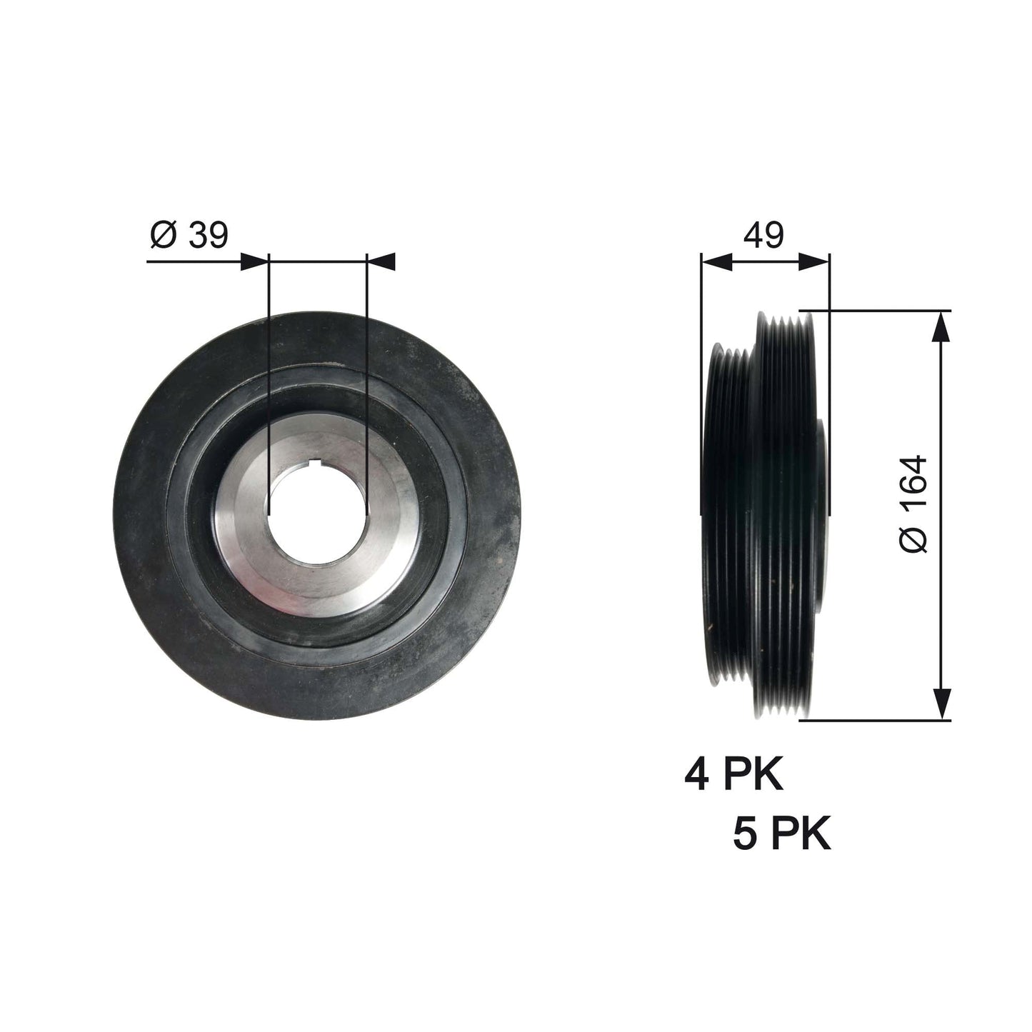 GATES GATTVD1114 Crankshaft Belt Pulley