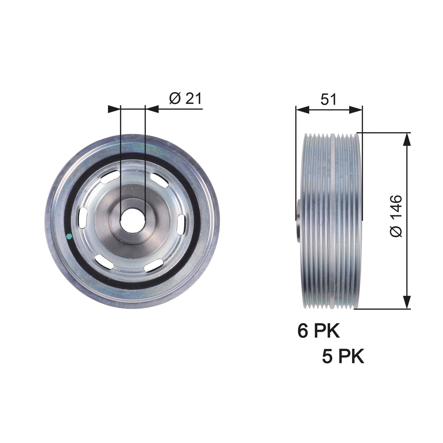 GATES GATTVD1083 Crankshaft Belt Pulley