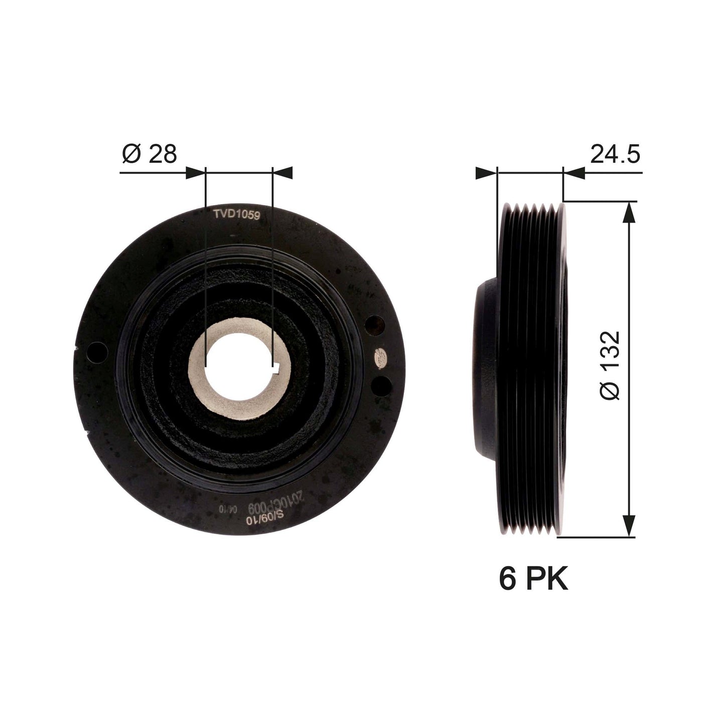 GATES GATTVD1059 Crankshaft Belt Pulley