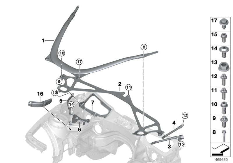 Genuine BMW 31122284856 Strut Brace | ML Performance US Car Parts