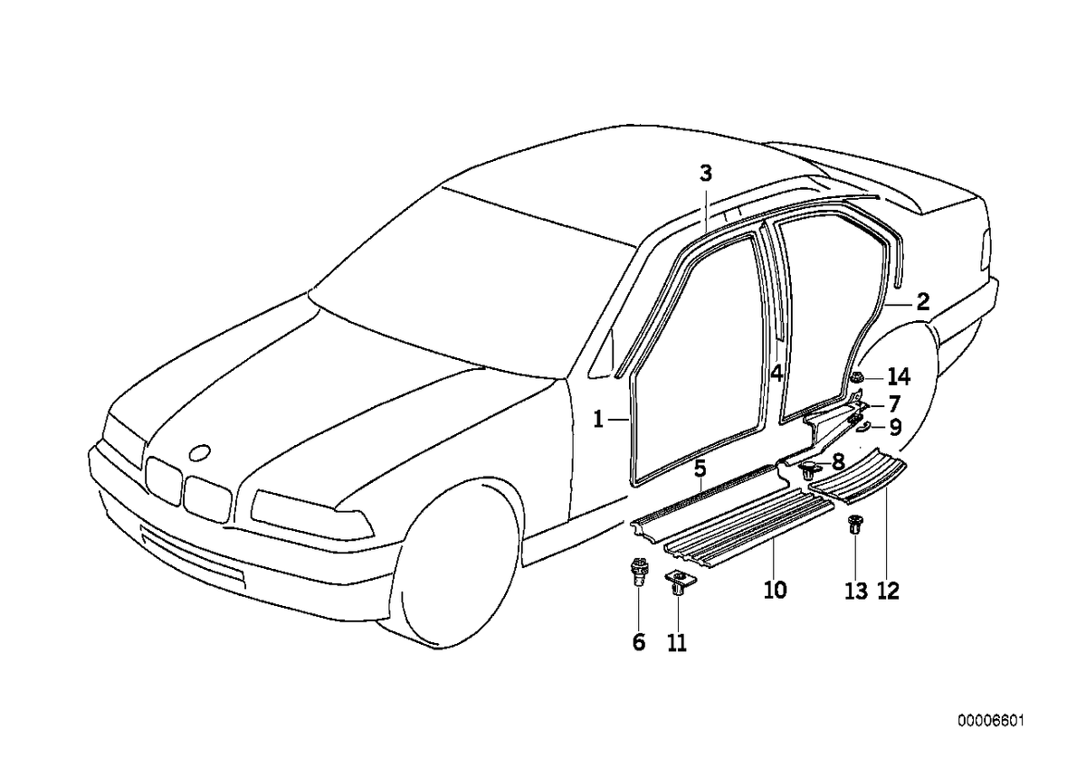 Genuine BMW 51478130056 Sill Strip Rear Right SILBERGR.DUNKEL | ML Performance US Car Parts