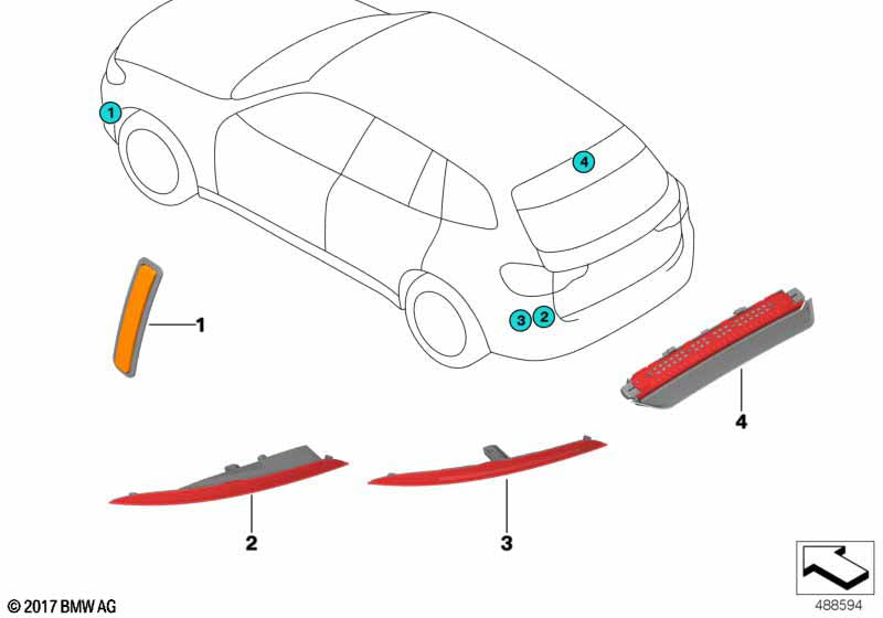 Genuine BMW 63148497423 Reflector Left | ML Performance US Car Parts