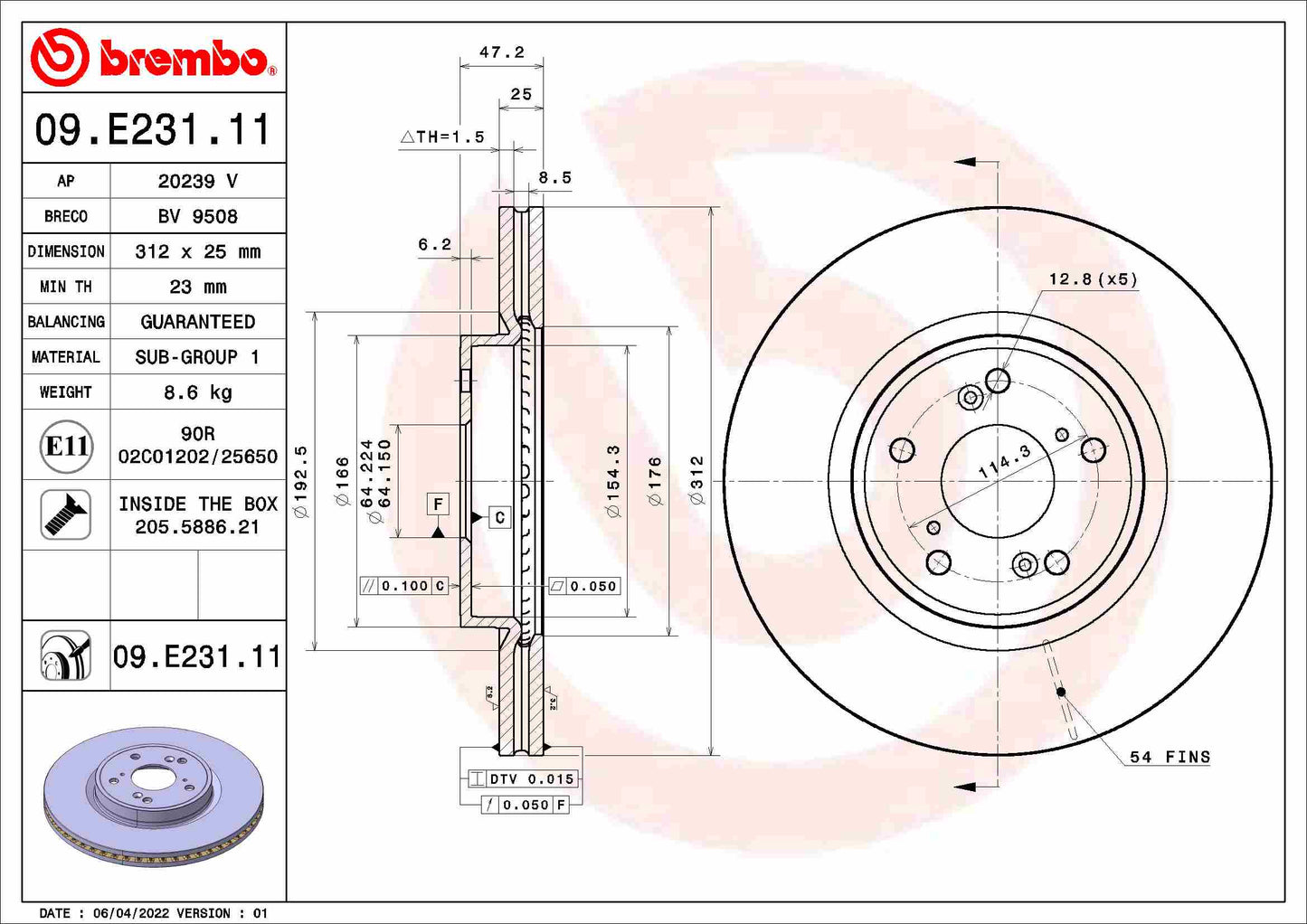 TOURMAX BCF-320 Disc Brake Caliper Repair Kit