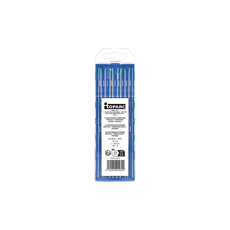 Gys 044609 10 Electrodes - Tungsten Wr2 Ø2.4 - Turquoise (Ac/Dc-Aluminium/Steel) Welding Consumables