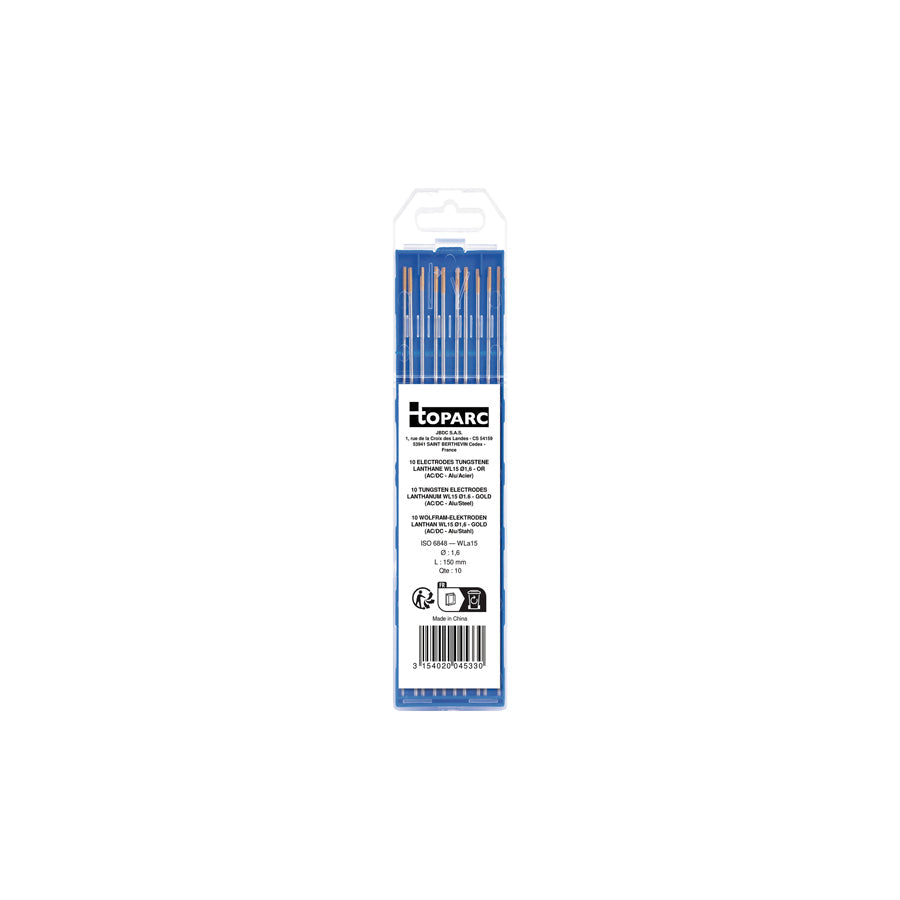 Gys 045330 10 Electrodes - Lanthanum Wl15 Ø1.6 - Gold (Ac/Dc-Aluminium/Steel) Welding Consumables