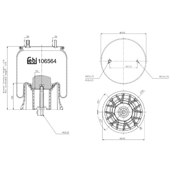 FEBI FE106564 Air Suspension Bellow