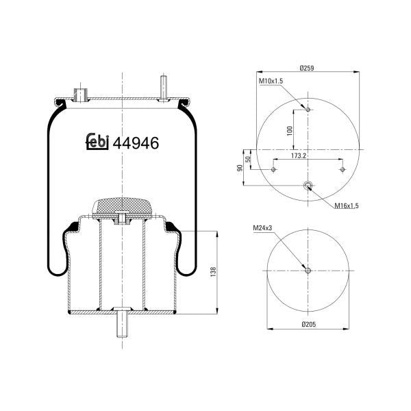 FEBI FE44946 Air Suspension Bellow