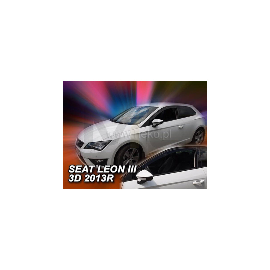 HEKO 28255 Wind deflectors for SEAT Leon III Hatchback (5F1) Arrow direction, Front, Vehicle Door, Smoke Grey
