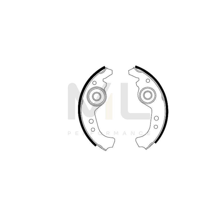 HELLA 8DB 355 000-091 Brake Shoe Set without handbrake lever