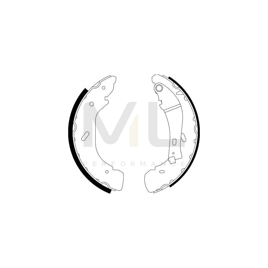 HELLA 8DB 355 001-961 Brake Shoe Set with handbrake lever