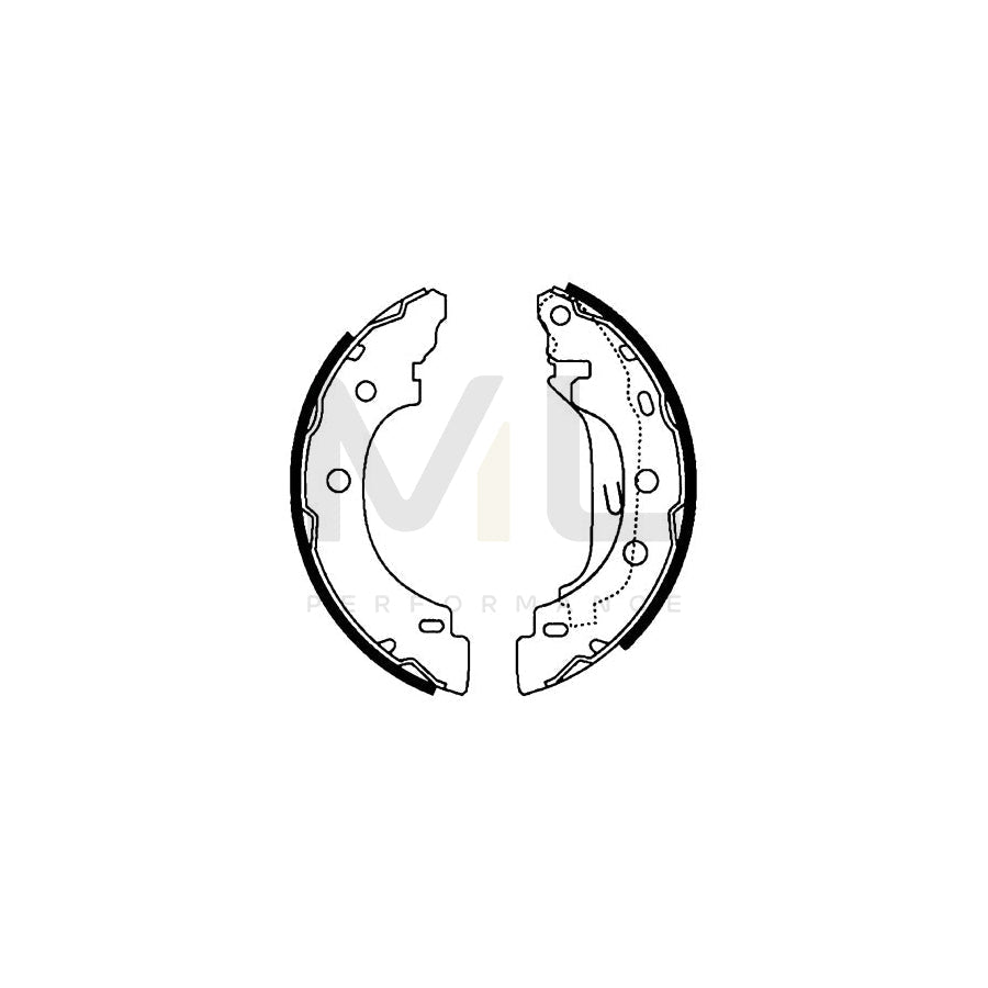 HELLA 8DB 355 002-241 Brake Shoe Set with handbrake lever