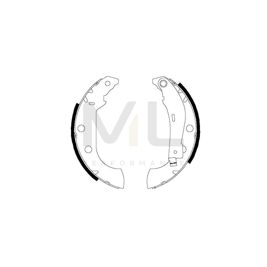 HELLA 8DB 355 002-381 Brake Shoe Set with handbrake lever