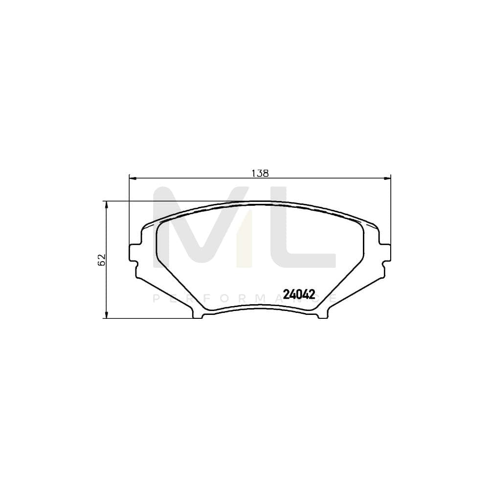 Hella 8DB 355 010-881 Brake Pad Set For Mazda Rx-8 (Se, Fe) Not Prepared For Wear Indicator