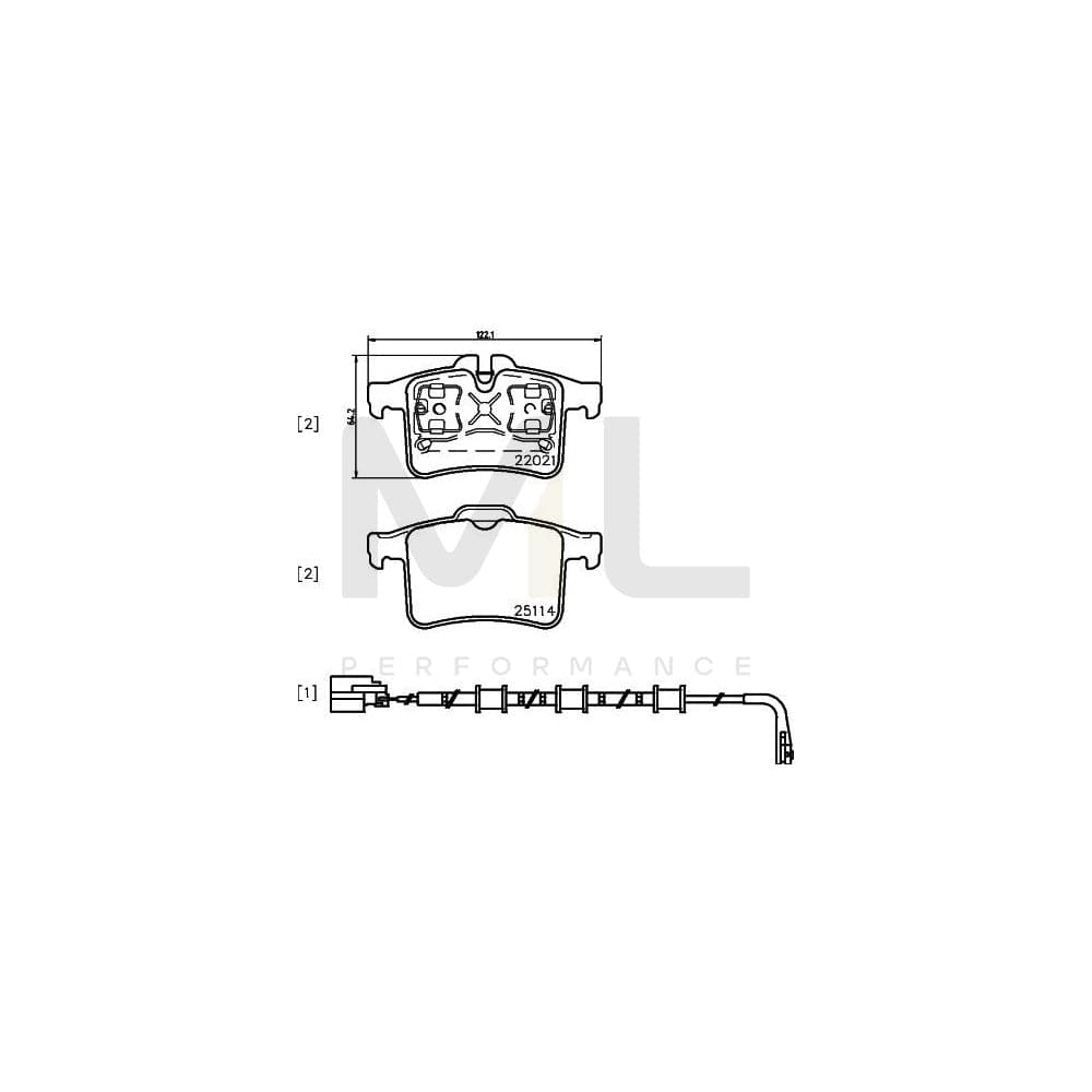Hella 8DB 355 021-561 Brake Pad Set For Jaguar Xk Incl. Wear Warning Contact