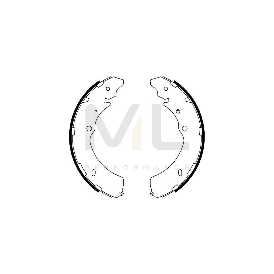 HELLA 8DB 355 022-071 Brake Shoe Set without handbrake lever