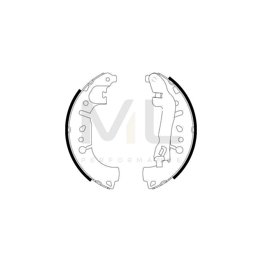 HELLA 8DB 355 022-271 Brake Shoe Set with handbrake lever