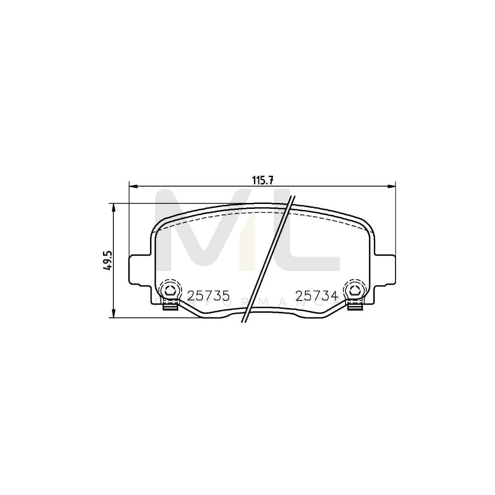 Hella 8DB 355 024-701 Brake Pad Set With Acoustic Wear Warning, With Accessories