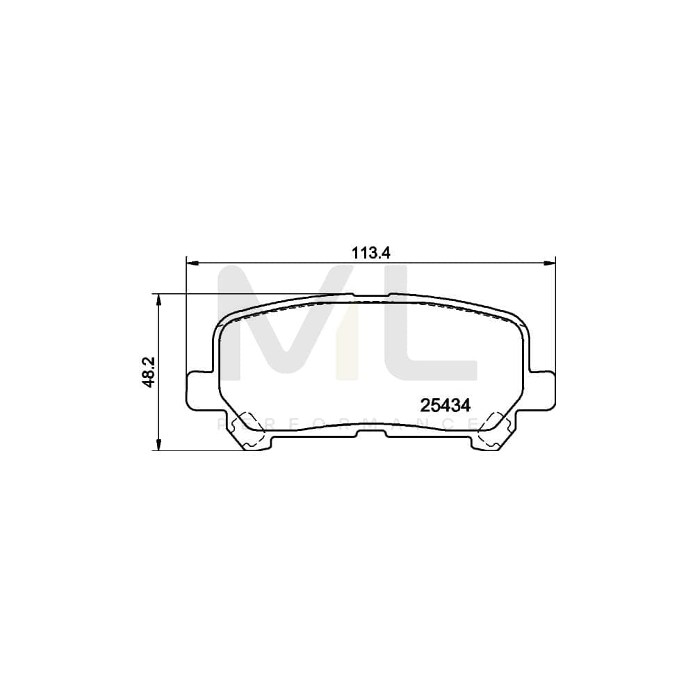 Hella 8DB 355 040-131 Brake Pad Set For Toyota Hiace Not Prepared For Wear Indicator