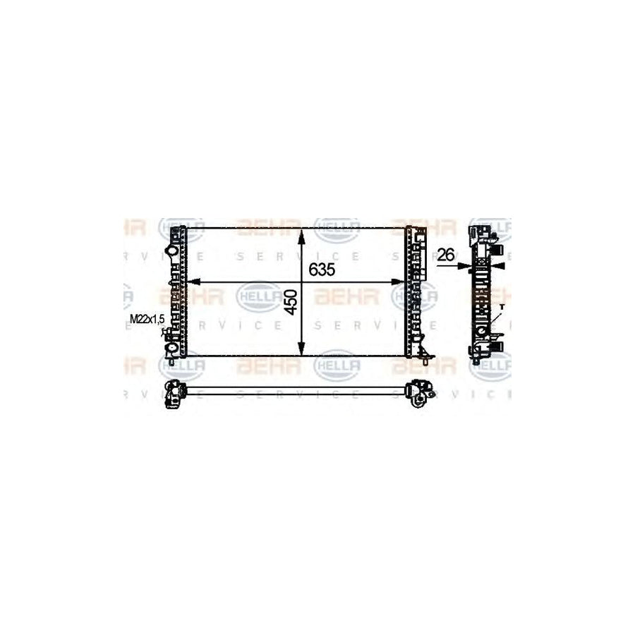 Hella 8MK 376 712-681 Engine Radiator For Renault Laguna